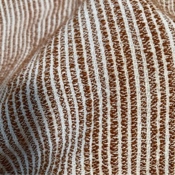 Free People Light At Sunrise Woven Cream/ Brown Crop Pants Size 4 - Picture 10 of 13